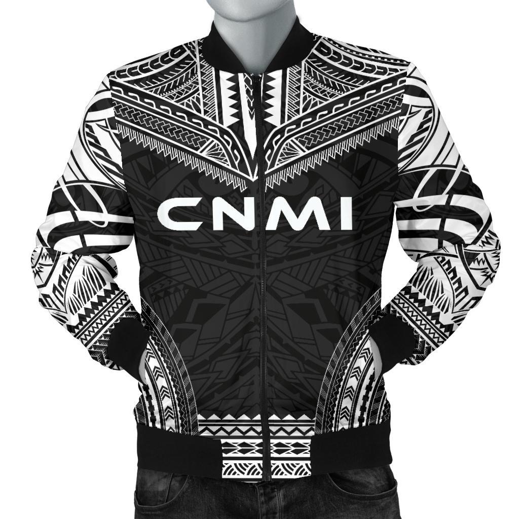 Northern Mariana Islands Polynesian Chief Men's Bomber Jacket - Black Version Black - Polynesian Pride