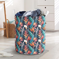 Hawaii Seamless Tropical Flower Hawaiian Summer Hawaii Laundry Basket Laundry Basket One Size Black - Polynesian Pride