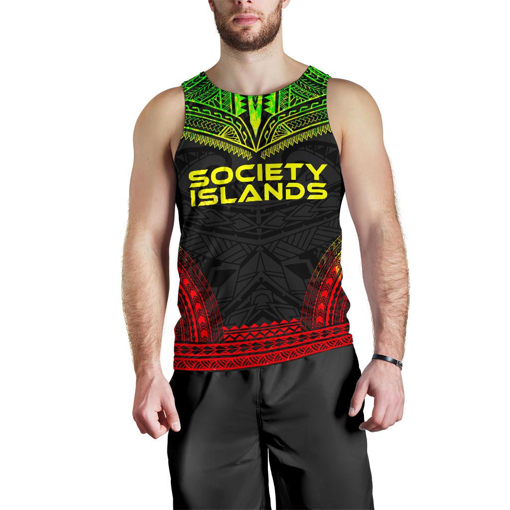 Society Islands Men's Tank Top - Polynesian Chief Reggae Version Reggae - Polynesian Pride