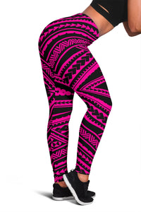 Polynesian Tatau Pink Hawaii Women's Leggings AH Pink - Polynesian Pride