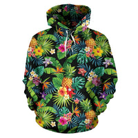Polynesian All Over Hoodie Polynesian Tropical Fruit & Vegetable Print 04 - Polynesian Pride