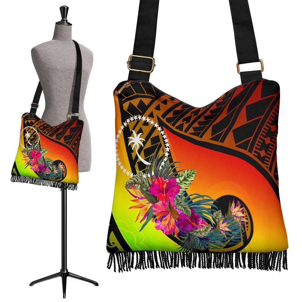 Chuuk Boho Handbag - Polynesian Hook And Hibiscus (Raggae) - Polynesian Pride