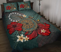 Cook Islands Quilt Bed Set - Blue Turtle Tribal - Polynesian Pride