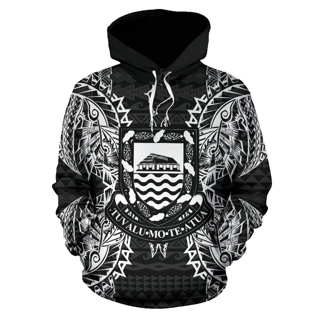 Tuvalu Polynesian ll Over Hoodie Map Black - Polynesian Pride