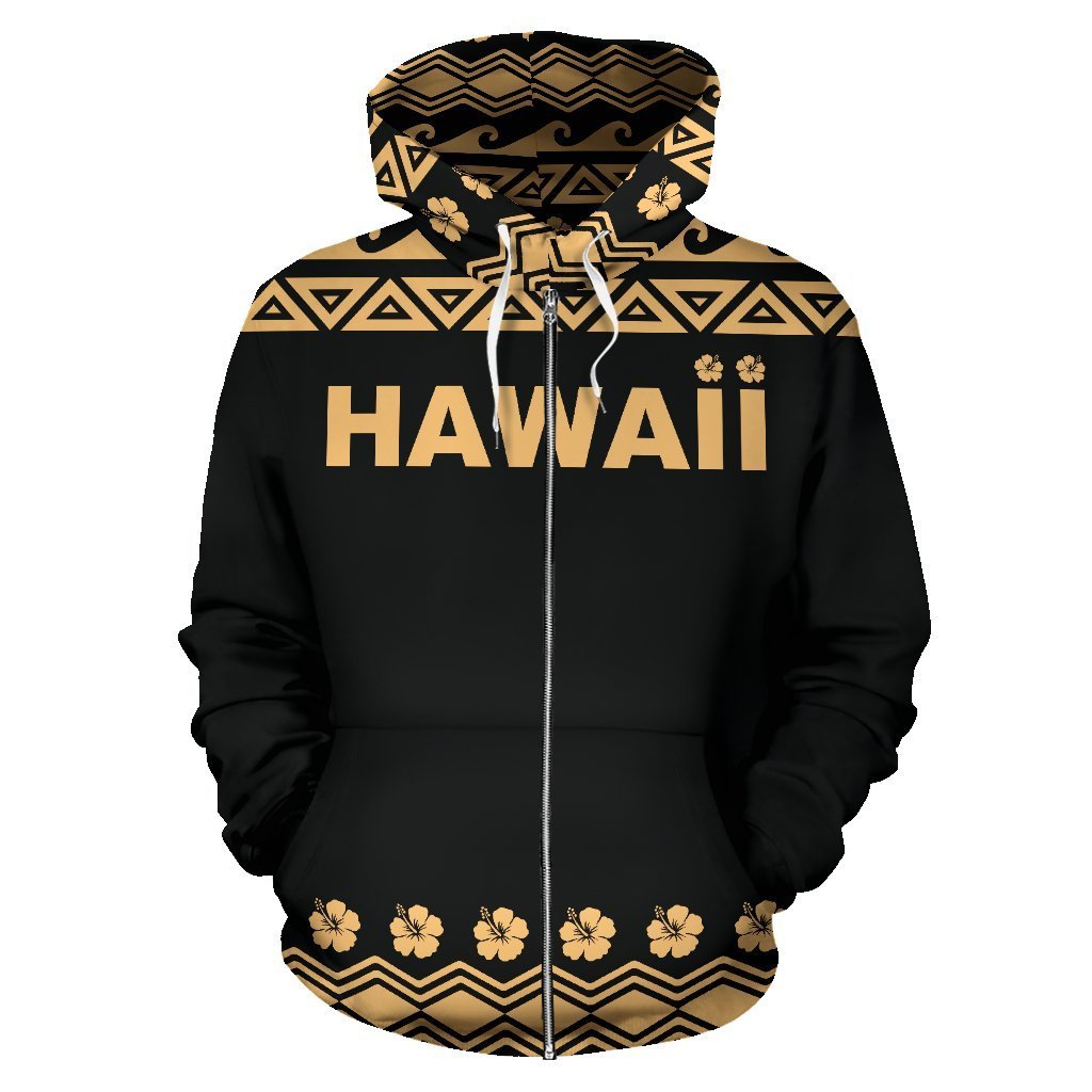 Hawaii All Over Zip up Hoodie Polynesian Turtle Hoodie - Polynesian Pride
