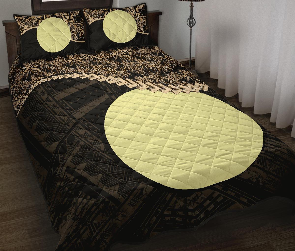 Palau Polynesian Quilt Bed Set Golden Coconut - Polynesian Pride