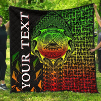 American Samoa Custom Personalised Premium Quilt - AS Seal Rocket Style (Reggae) Black - Polynesian Pride