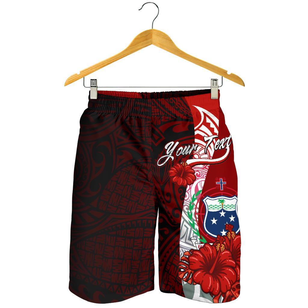 Samoa Polynesian Custom Personalised Men's Shorts - Coat Of Arm With Hibiscus - Polynesian Pride