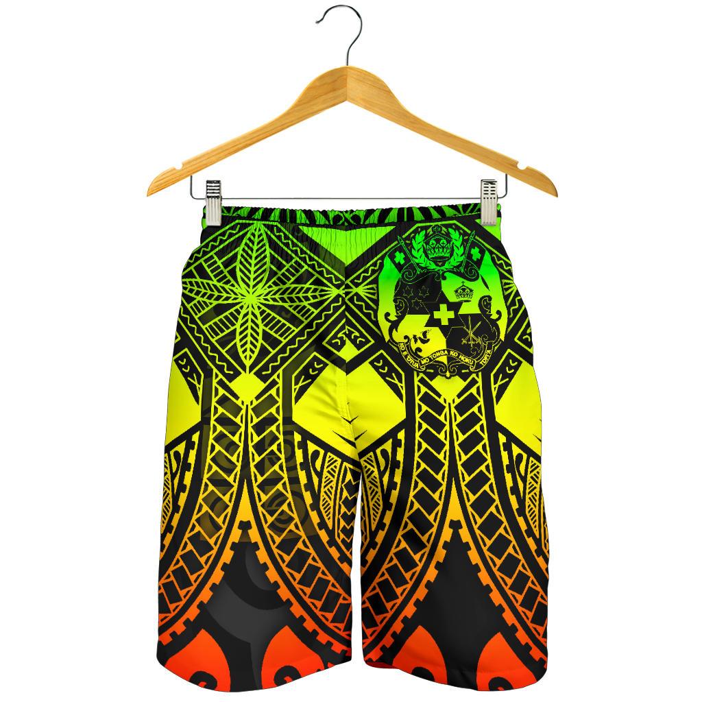 Tonga Polynesian Men's Shorts - Tonga Reggae Seal with Polynesian tattoo - Polynesian Pride