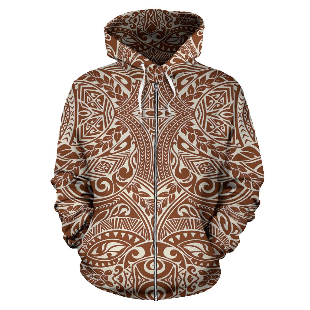 Polynesian Zip up Hoodie Tribal 13 - Polynesian Pride