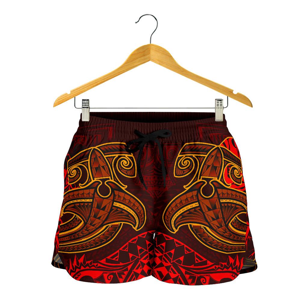Tahiti Women's Shorts - Red Shark Polynesian Tattoo - Polynesian Pride