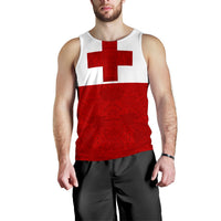 Tonga Men's Tank Top - Polynesian Version White - Polynesian Pride