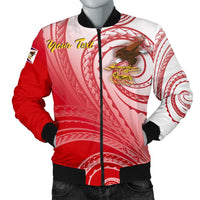 American Samoa Polynesian Custom Personalised Personalized Men's Bomber Jacket - Bald Eagle (Red) Red - Polynesian Pride