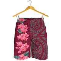 Hawaii Hibiscus Flower Polynesian Men's Shorts - Curtis Style - Pink - Polynesian Pride