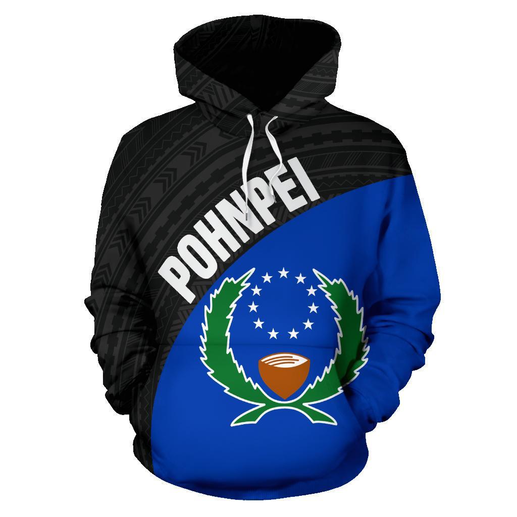 Pohnpei Polynesian All Over Hoodie Pohnpei Flag Wave Style - Polynesian Pride