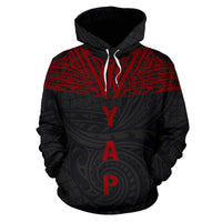 Yap All Over Hoodie Red Neck Style - Polynesian Pride
