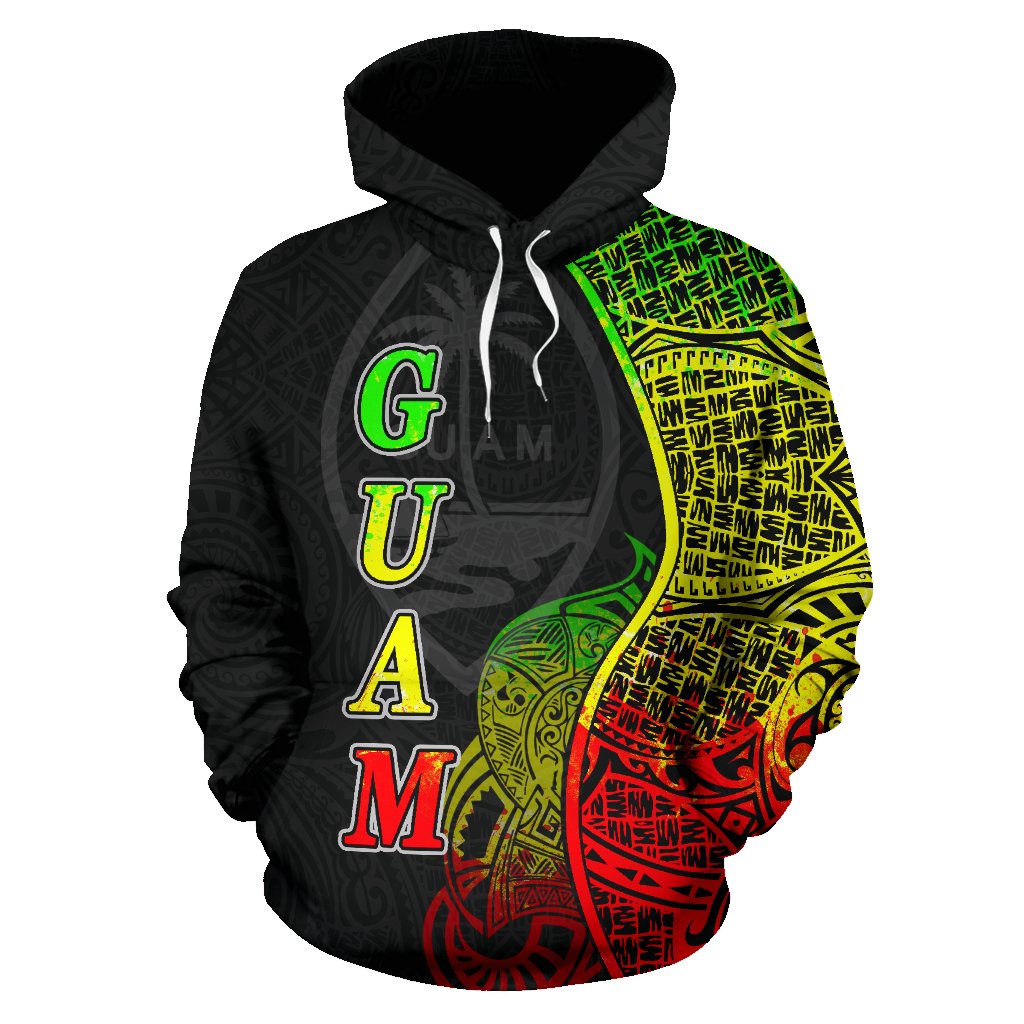 Guam Polynesian Hoodie Coconut Tree Reggae - Polynesian Pride