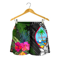 Guam Women Shorts - Turtle Plumeria Banana Leaf - Polynesian Pride