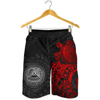 American Samoa Polynesian Shorts (Men) - Polynesian Turtle (Full Red) - Polynesian Pride
