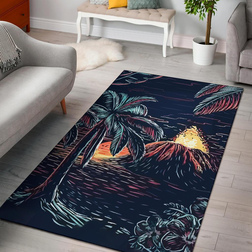 Night On The Land Area Rug AH Black - Polynesian Pride