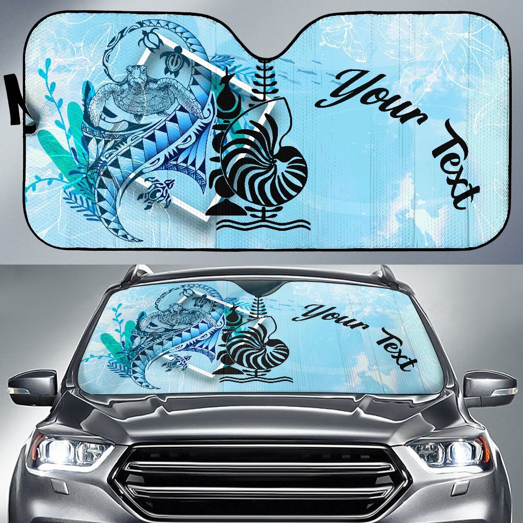 New Caledonia Auto Sun Shades - Custom Personalised Polynesian Turtle Under The Sea Auto Sun Shade - New Caledonia Universal Fit Blue - Polynesian Pride