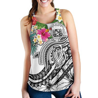 Polynesian Hawaii Women's Racerback Tank - Summer Plumeria (White) - Polynesian Pride
