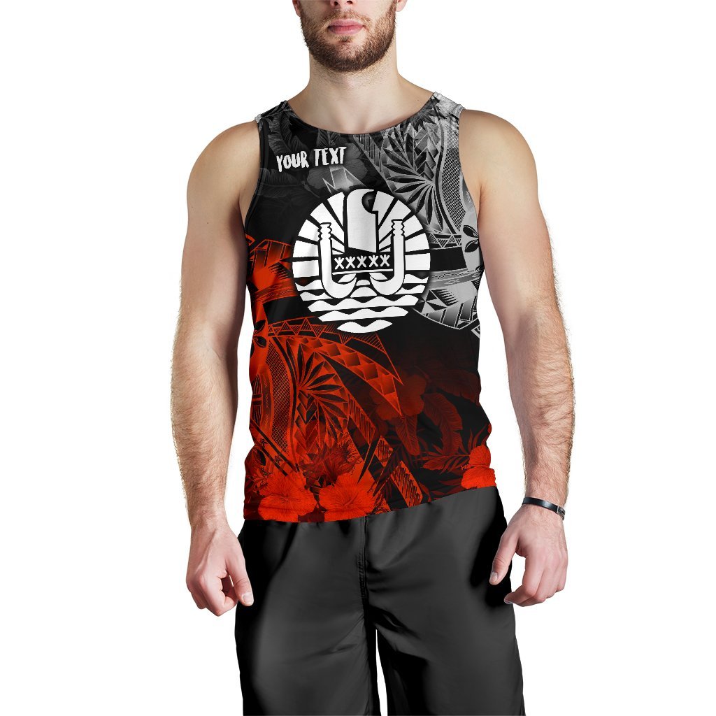 Tahiti Polynesian Personalised Men's Tank Top - Vintage Polynesian Turtle Black - Polynesian Pride