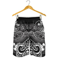 Chuuk Men's Shorts - White Shark Polynesian Tattoo - Polynesian Pride
