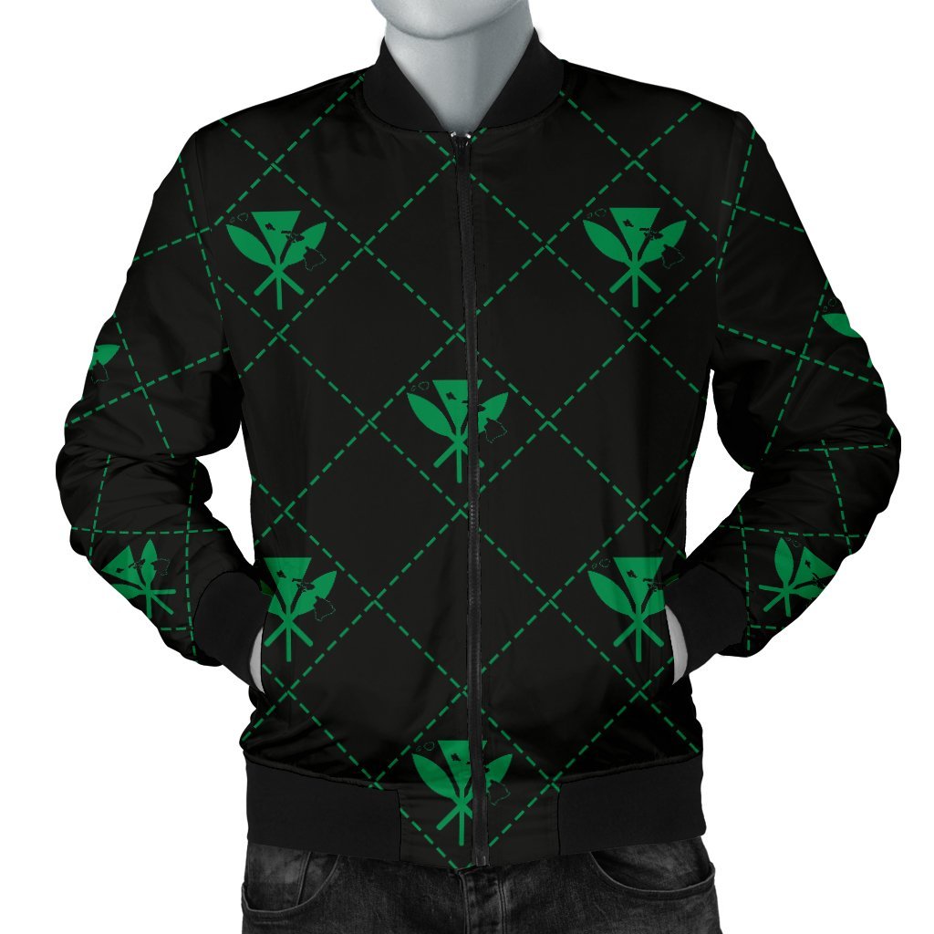Kanaka Maoli Men's Bomber Jacket Regal AH Men's Bomber Jacket Green - Polynesian Pride