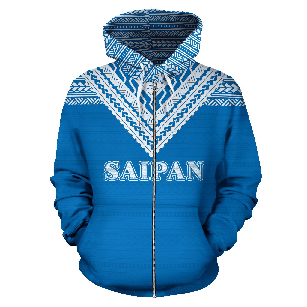 Saipan All Over Zip up Hoodie Blue Version - Polynesian Pride