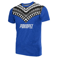 Pohnpei All Over T Shirt Pohnpei Flag Micronesia Style Unisex Blue - Polynesian Pride
