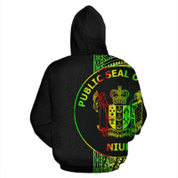 Niue Polynesian Custom Zip up Hoodie Line Reggae - Polynesian Pride