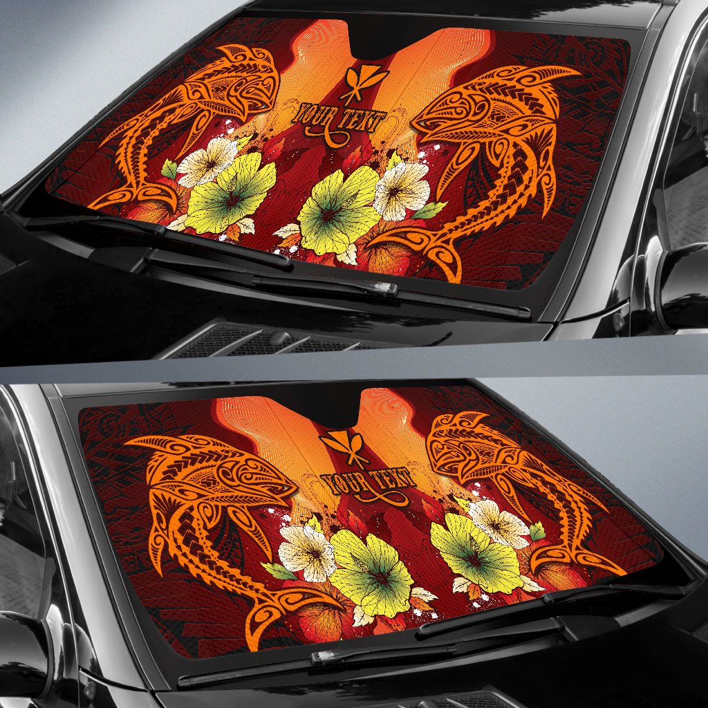 Hawaii Custom Personalised Auto Sun Shades - Tribal Tuna Fish - Polynesian Pride