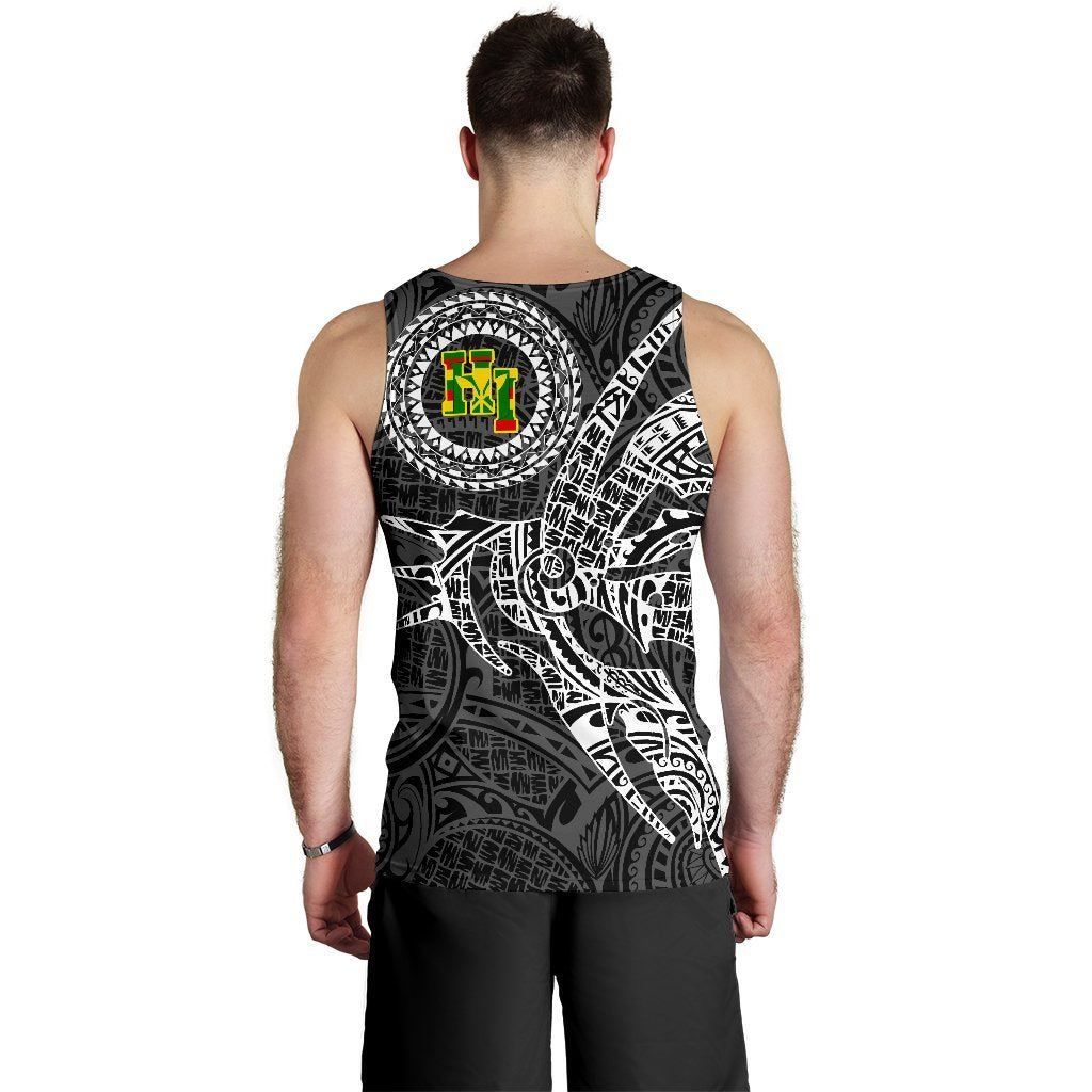 Hawaii Tank Top Polynesian Kanaka Map Hawaiian Men's Tank Top - White - TT Style - Polynesian Pride