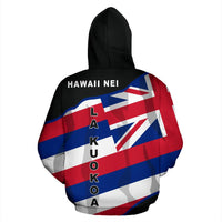 Hawaii Lakuokoa Flag Hoodie - Polynesian Pride