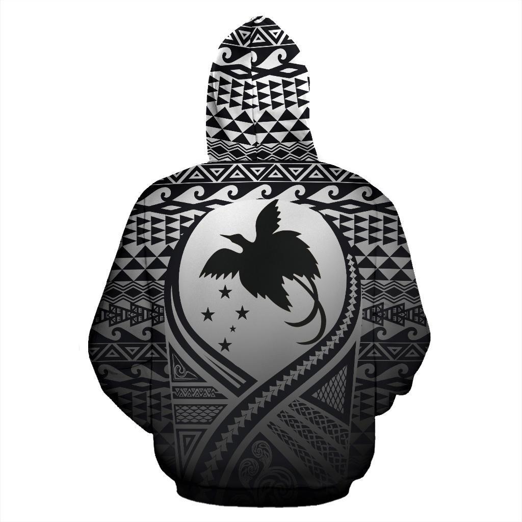 Papua New Guinea All Over Hoodie Lift up Black - Polynesian Pride
