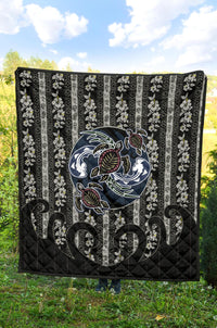 Hawaii Premium Quilt - Turtle Hibiscus Pattern - Polynesian Pride