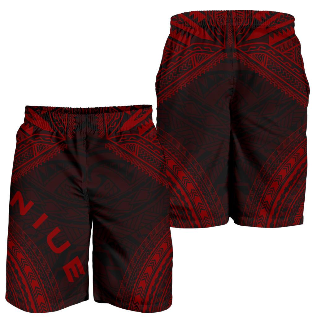 Niue Men's Shorts - Polynesian Chief Red Version - Polynesian Pride