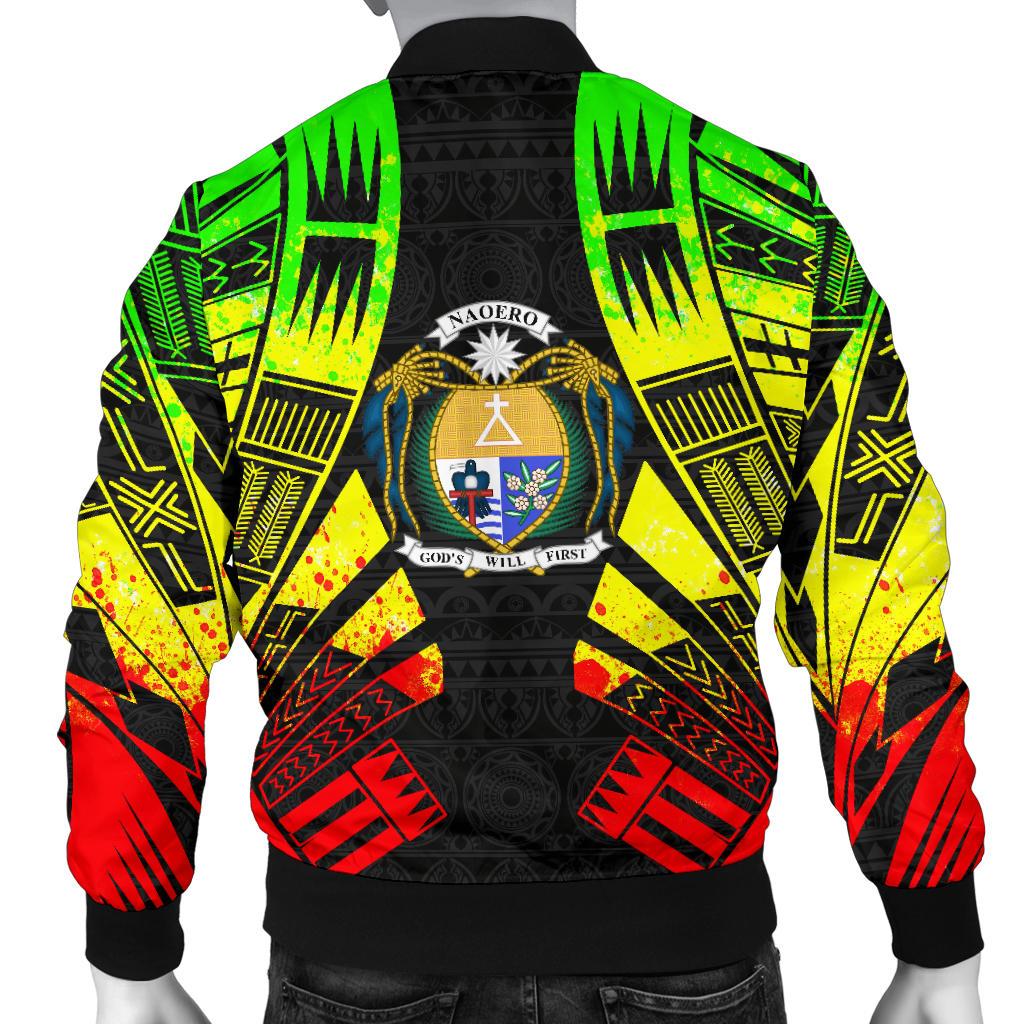 Nauru Men Bomber Jackets - Polynesian Tattoo Reggae - Polynesian Pride