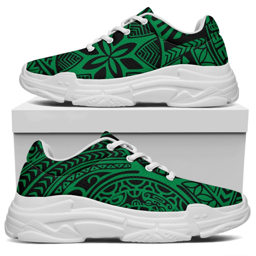 Polynesian Hawaiian Style Tribal Tattoo Green Chunky Sneakers - Polynesian Pride