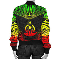 Vanuatu Polynesian Chief Women'S Bomber Jacket - Reggae Version - Polynesian Pride