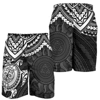 Polynesian Shorts (Men) - Polynesian White Turtle - Polynesian Pride