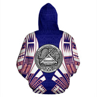 American Samoa All Over Custom Hoodie Flag Tattoo Style - Polynesian Pride
