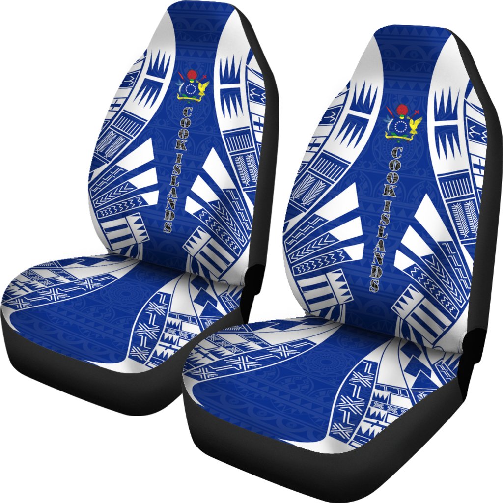Cook Islands Car Seat Covers - Cook Islands Coat Of Arms Polynesian Tattoo Flag - Polynesian Pride