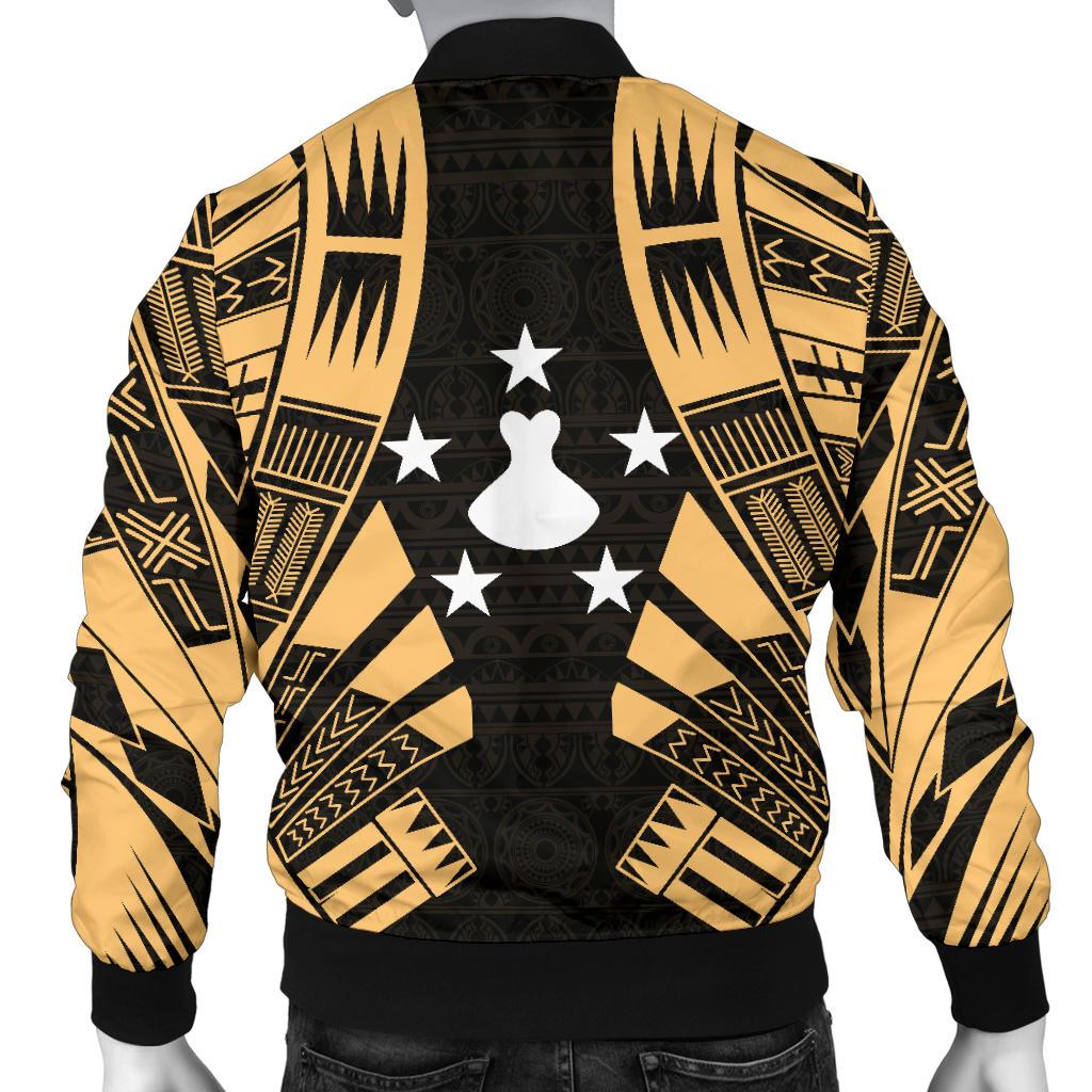 Austral Islands Men Bomber Jackets - Polynesian Tattoo Gold - Polynesian Pride
