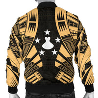 Austral Islands Men Bomber Jackets - Polynesian Tattoo Gold - Polynesian Pride