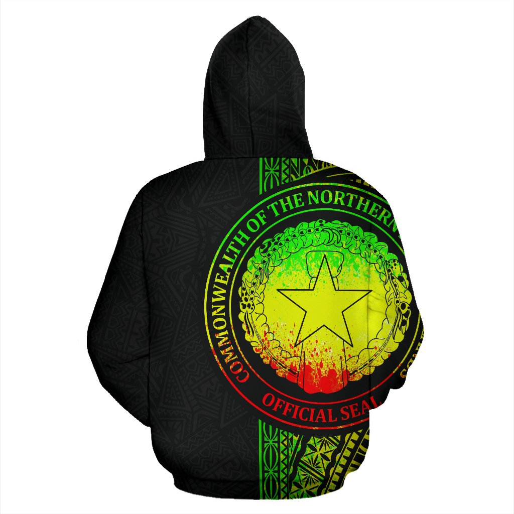 Northern Mariana Islands Polynesian All Over Custom Hoodie Reggae Line - Polynesian Pride