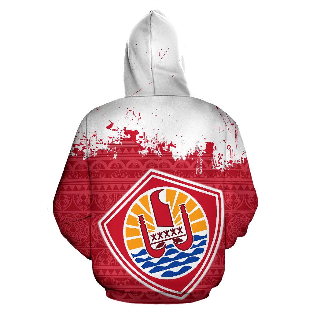 French Polynesia ll Over Hoodie Tahiti Grunge Style - Polynesian Pride