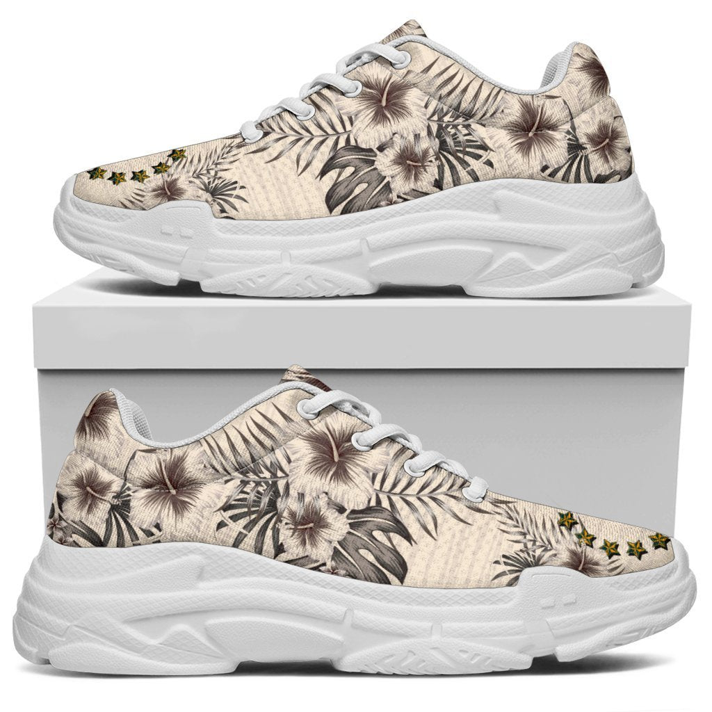 Cook Islands 2 Chunky Sneakers - The Beige Hibiscus - Polynesian Pride