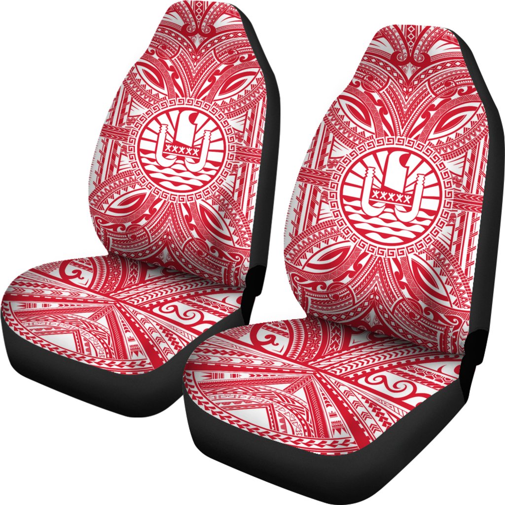 Tahiti Car Seat Cover - Tahiti Coat Of Arms Polynesian Flag Color - Polynesian Pride